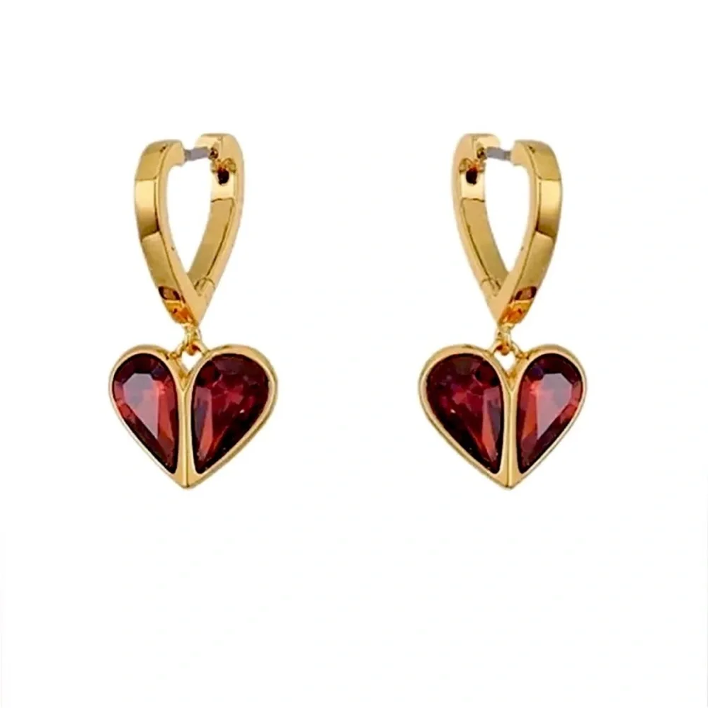 Kate Spade ♠️ Rock Solid Heart Huggies Earrings - Picture 5 of 9